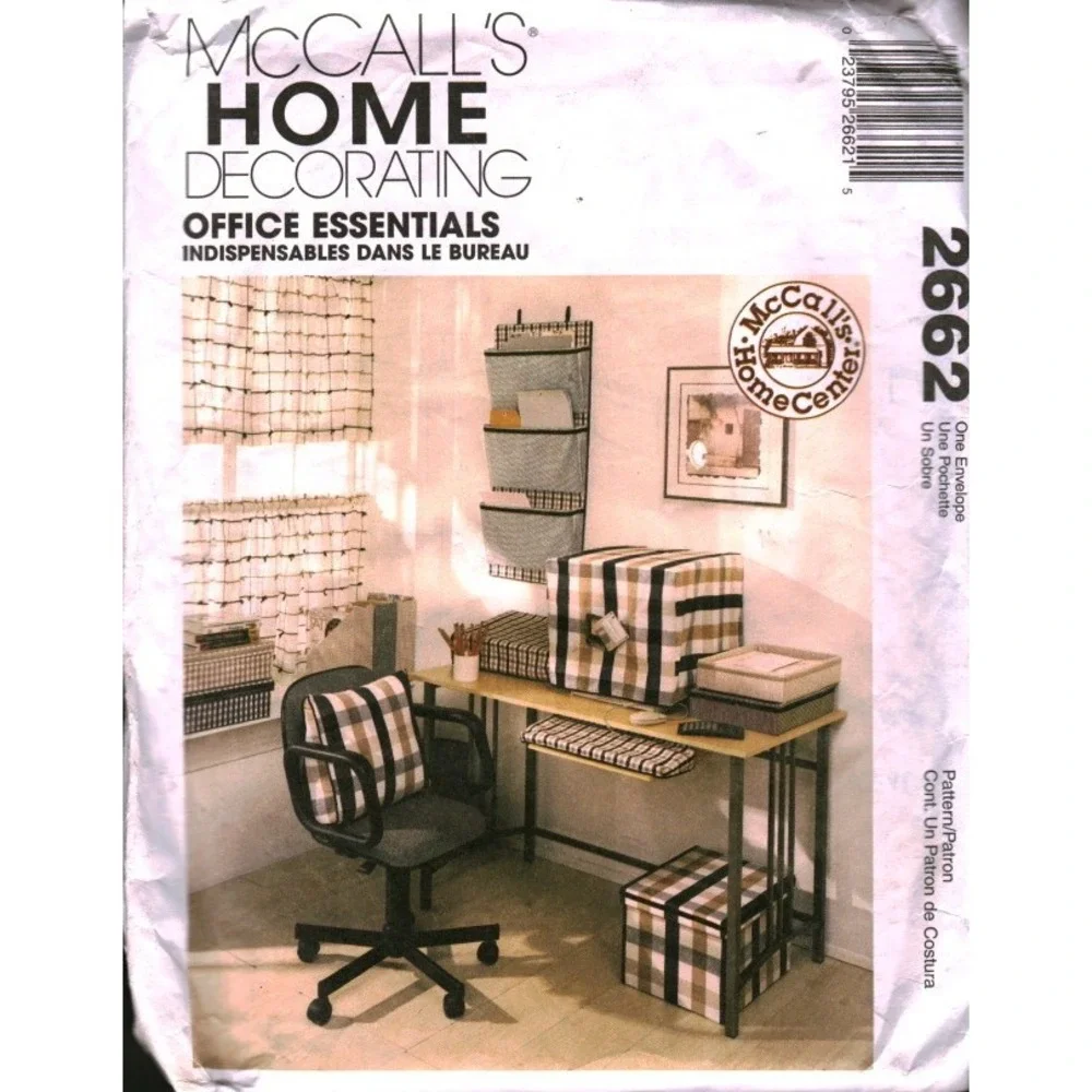 McCall's 2662‎ Office Essentials Home Decorating Sewing Pattern Vintage 2000